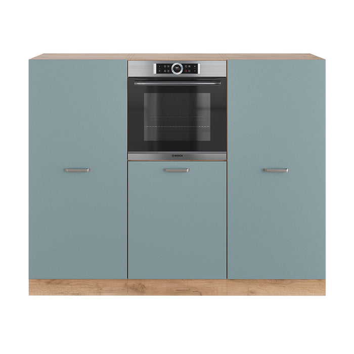 Vicco Cucine componibili piccole Rovere blu-grigio/oro 180 cm senza piano di lavoro