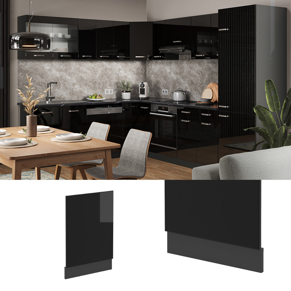 Vicco Pannello frontale Nero lucido 45 cm senza piano di lavoro