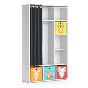 Vicco Guardaroba per bambini Bianco 38 x 178.1 cm Con scatole pieghevoli (colorate)