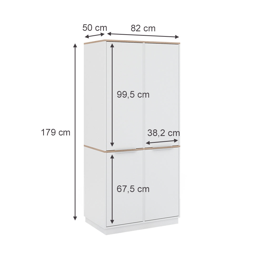 Vicco Scaffale per file Bianco 82 x 179 cm con 6 ripiani
