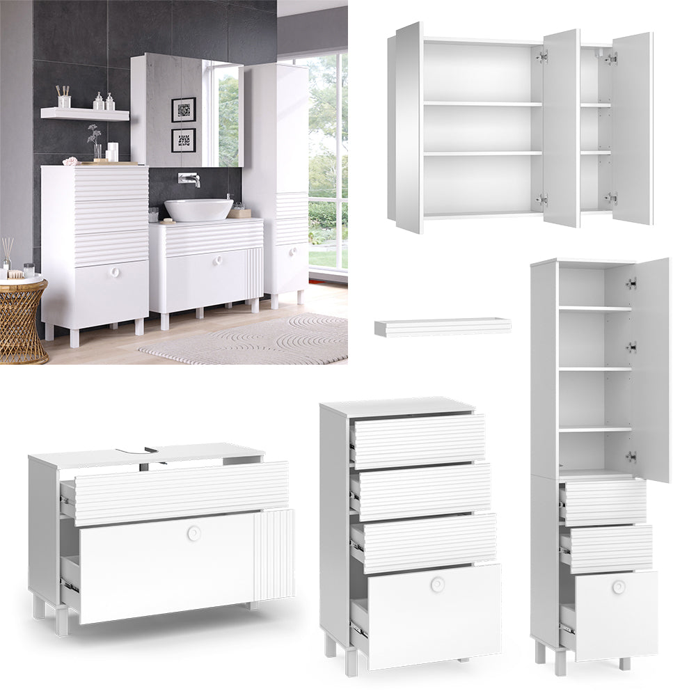 Vicco Set di mobili da bagno Bianco 4 parti