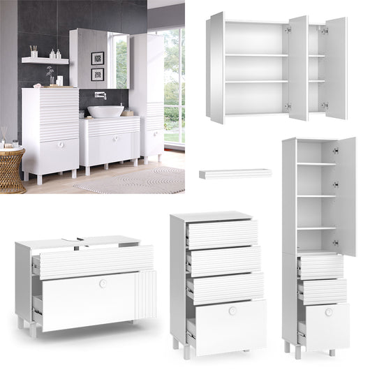 Vicco Set di mobili da bagno Bianco 4 parti