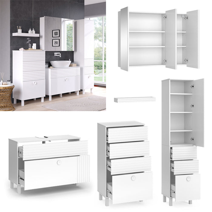 Vicco Set di mobili da bagno Bianco 4 parti