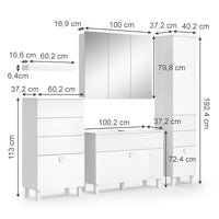 Vicco Set di mobili da bagno Bianco 4 parti