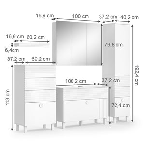Vicco Set di mobili da bagno Bianco 4 parti