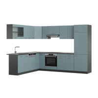 Vicco Cucina angolare completa Blu-grigio/antracite 227 x 287 cm , PL Antracite