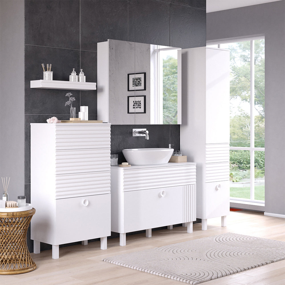 Vicco Set di mobili da bagno Bianco 4 parti