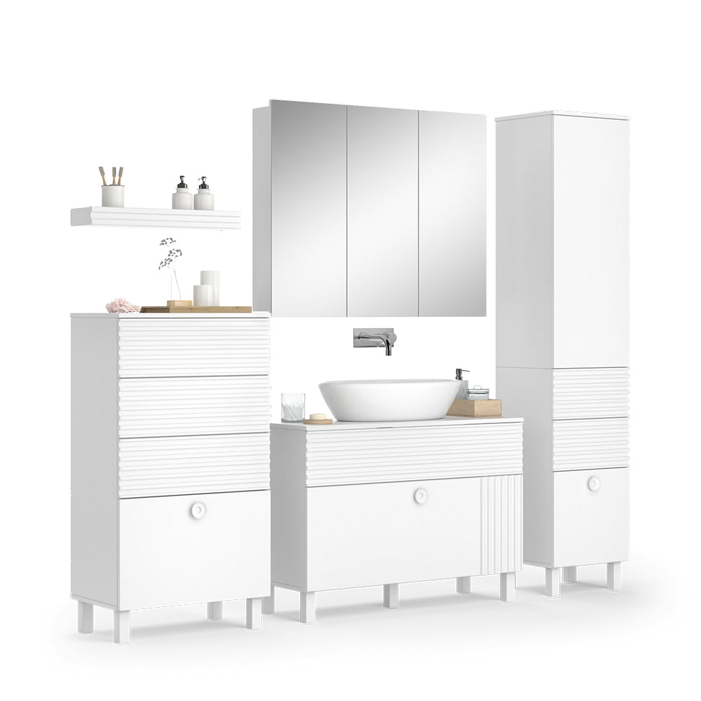 Vicco Set di mobili da bagno Bianco 4 parti
