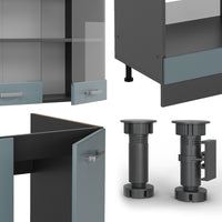 Vicco Cucina angolare completa Blu-grigio/antracite 227 x 287 cm , PL Antracite