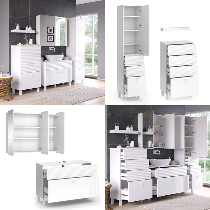 Vicco Set di mobili da bagno Bianco 4 parti