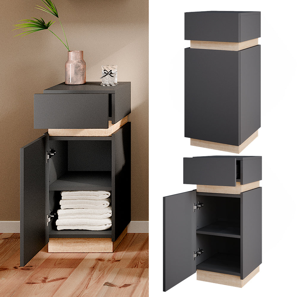 Vicco Mobiletto bagno Antracite 33 x 75.5 cm con anta e cassetto