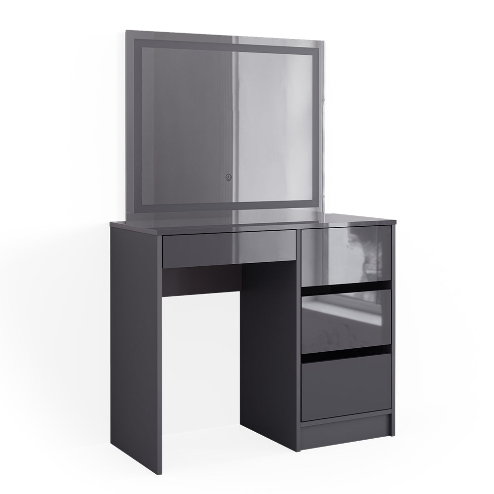 Vicco Tavolo da toeletta Antracite 90 cm con specchio a LED
