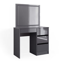 Vicco Tavolo da toeletta Antracite 90 cm con specchio a LED