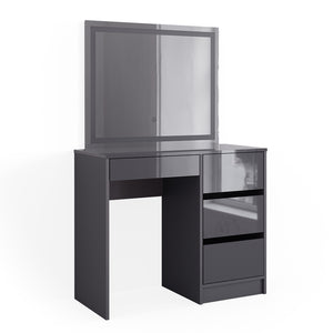 Vicco Tavolo da toeletta Antracite 90 cm con specchio a LED