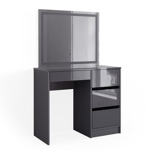 Vicco Tavolo da toeletta Antracite 90 cm con specchio a LED