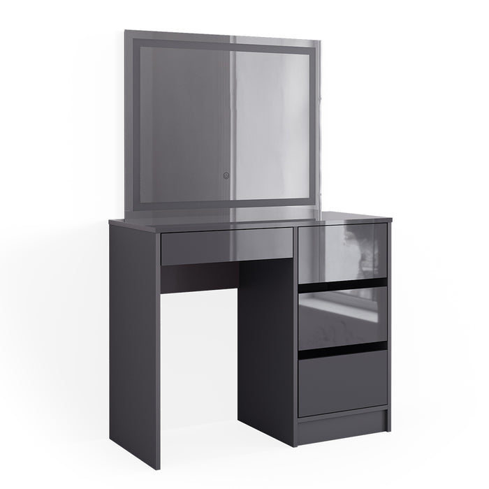 Vicco Tavolo da toeletta Antracite 90 cm con specchio a LED