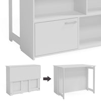 Vicco Tavolo bar alto Bianco 116 x 37 cm 4x scomparti aperti e 1x porta