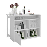Vicco Tavolo bar alto Bianco 116 x 37 cm 4x scomparti aperti e 1x porta