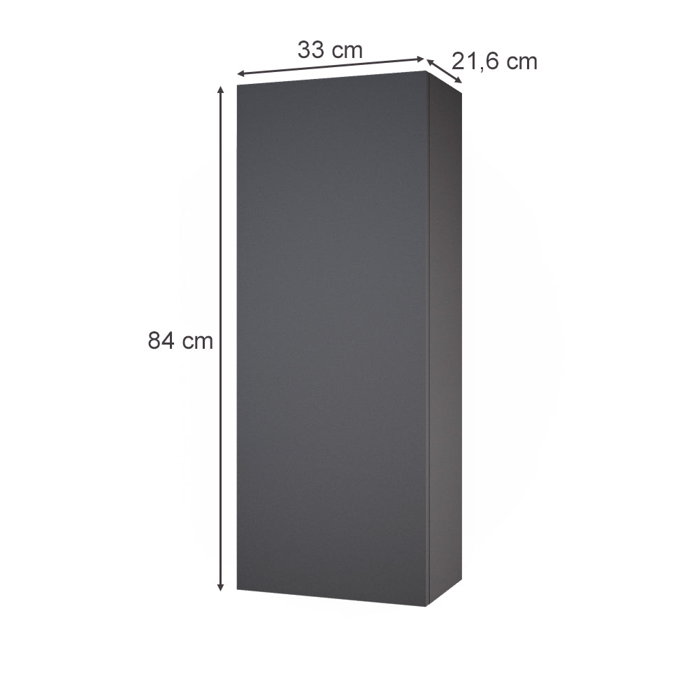 Vicco Mobile bagno Antracite 33 x 84 cm con 2 ripiani