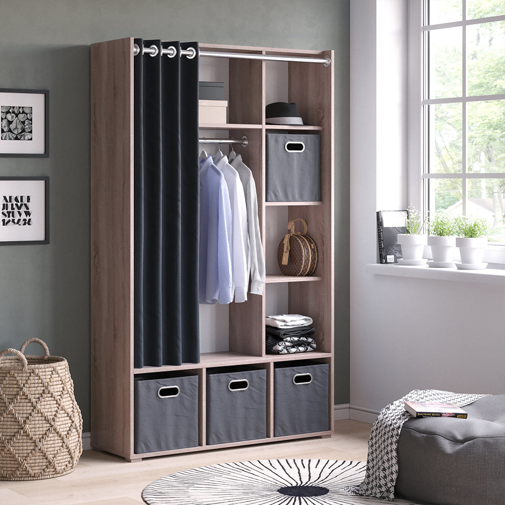 Vicco Armadio multifunzione Sonoma 38 x 178.1 cm con appendiabiti a tenda