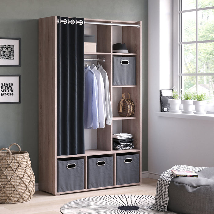Vicco Armadio multifunzione Sonoma 38 x 178.1 cm con appendiabiti a tenda