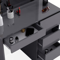 Vicco Tavolo da toeletta Antracite 90 cm con specchio a LED