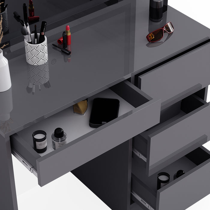 Vicco Tavolo da toeletta Antracite 90 cm con specchio a LED