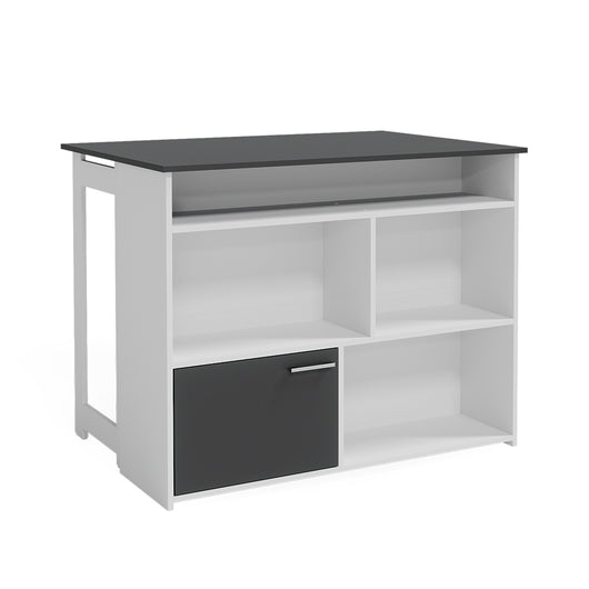 Vicco Tavolo bar alto Antracite/bianco 116 x 37 cm 4x scomparti aperti e 1x porta