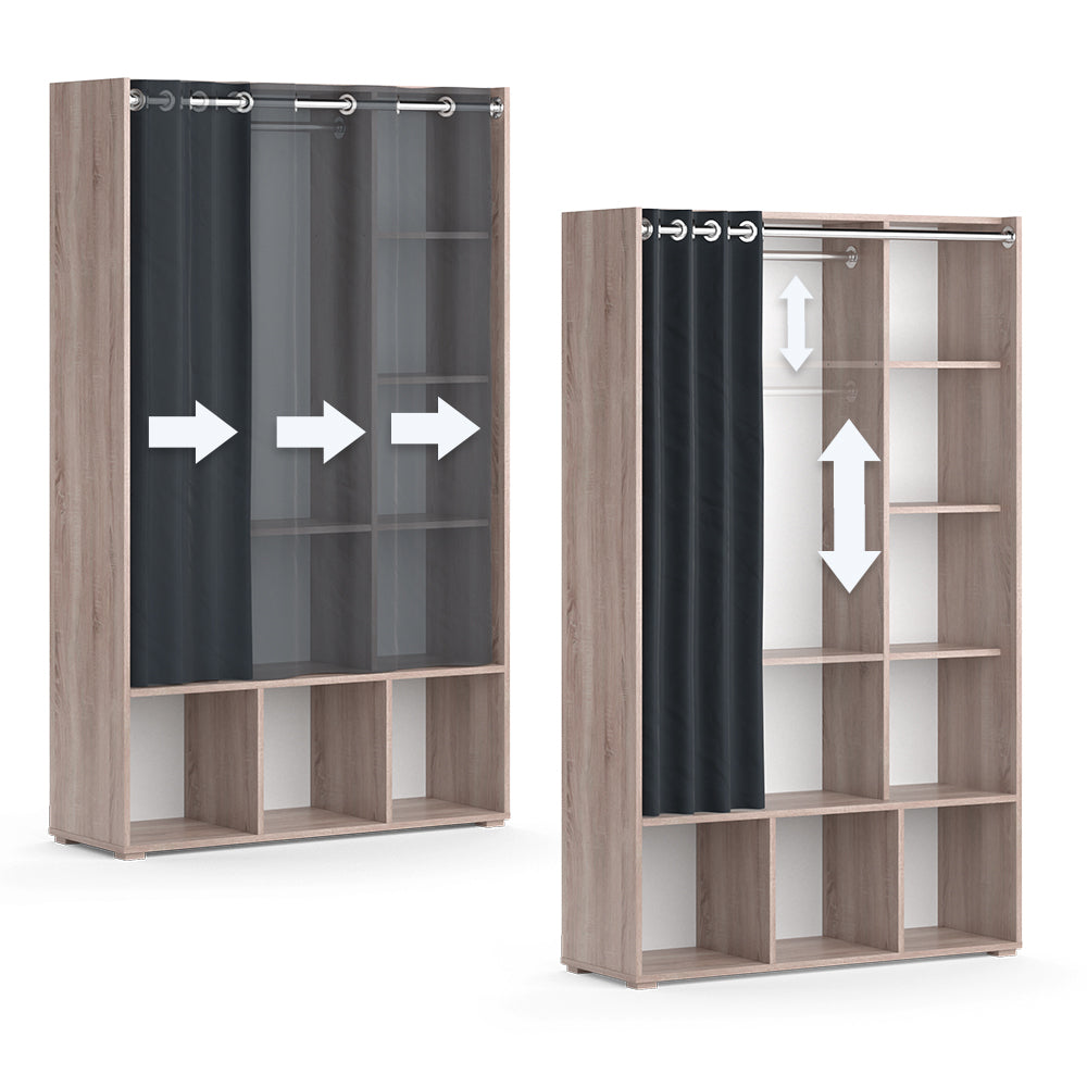 Vicco Armadio multifunzione Sonoma 38 x 178.1 cm con appendiabiti a tenda