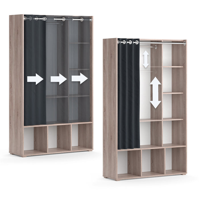 Vicco Armadio multifunzione Sonoma 38 x 178.1 cm con appendiabiti a tenda