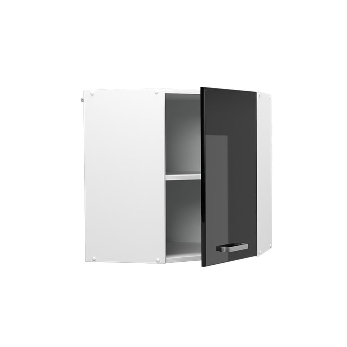 Vicco Mobile angolare da cucina Nero lucido 57 cm