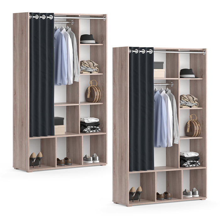 Vicco Armadio multifunzione Sonoma 38 x 178.1 cm con appendiabiti a tenda