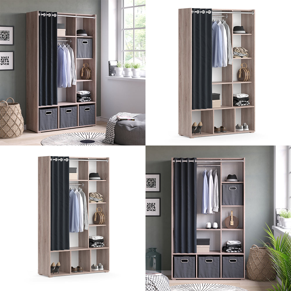 Vicco Armadio multifunzione Sonoma 38 x 178.1 cm con appendiabiti a tenda