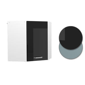 Vicco Pensile universale Nero lucido 57 cm Pensile ad angolo con anta