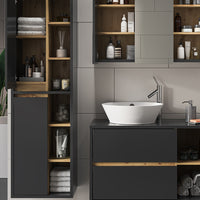 Vicco Set di mobili da bagno Antracite 3 parti