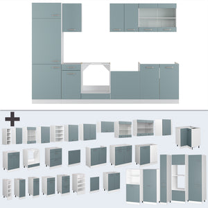 Vicco Cucina componibile Grigio-blu 300 cm , PL Marmo