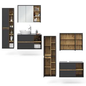 Vicco Set di mobili da bagno Antracite 3 parti