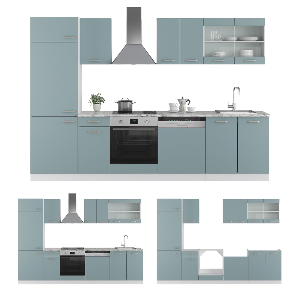 Vicco Cucina componibile Blu-grigio/bianco 300 cm , PL Antracite
