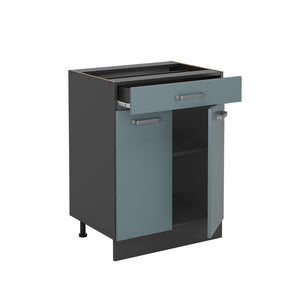 Vicco Base da cucina Grigio-blu 60 cm , PL Rovere