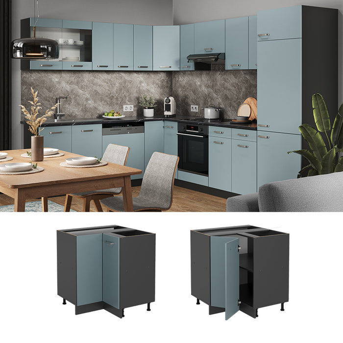 Vicco Mobile ad angolo cucina Grigio-blu 75.6 cm senza piano di lavoro