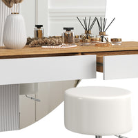 Vicco Tavolo da toeletta Bianco 120 cm con illuminazione LED e sgabello