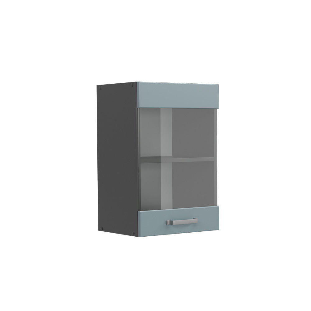 Vicco Mobile da cucina in vetro Grigio-blu 40 cm