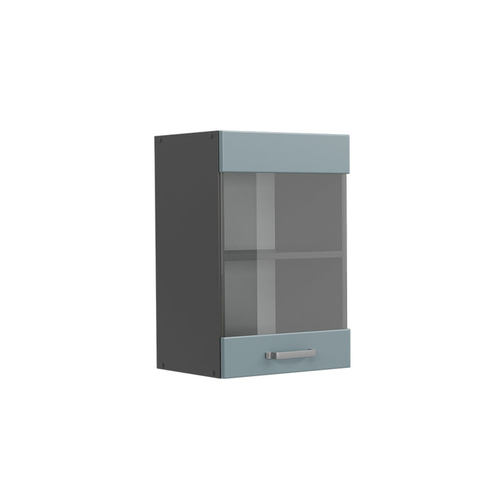 Vicco Mobile da cucina in vetro Grigio-blu 40 cm