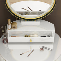 Vicco Tavolo da toilette Bianco 60 cm con specchio a LED in 3 tonalità di bianco, dimmerabile