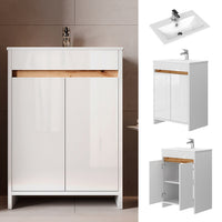 Vicco Set di mobili da bagno Bianco 2 parti, mobile base 60 cm