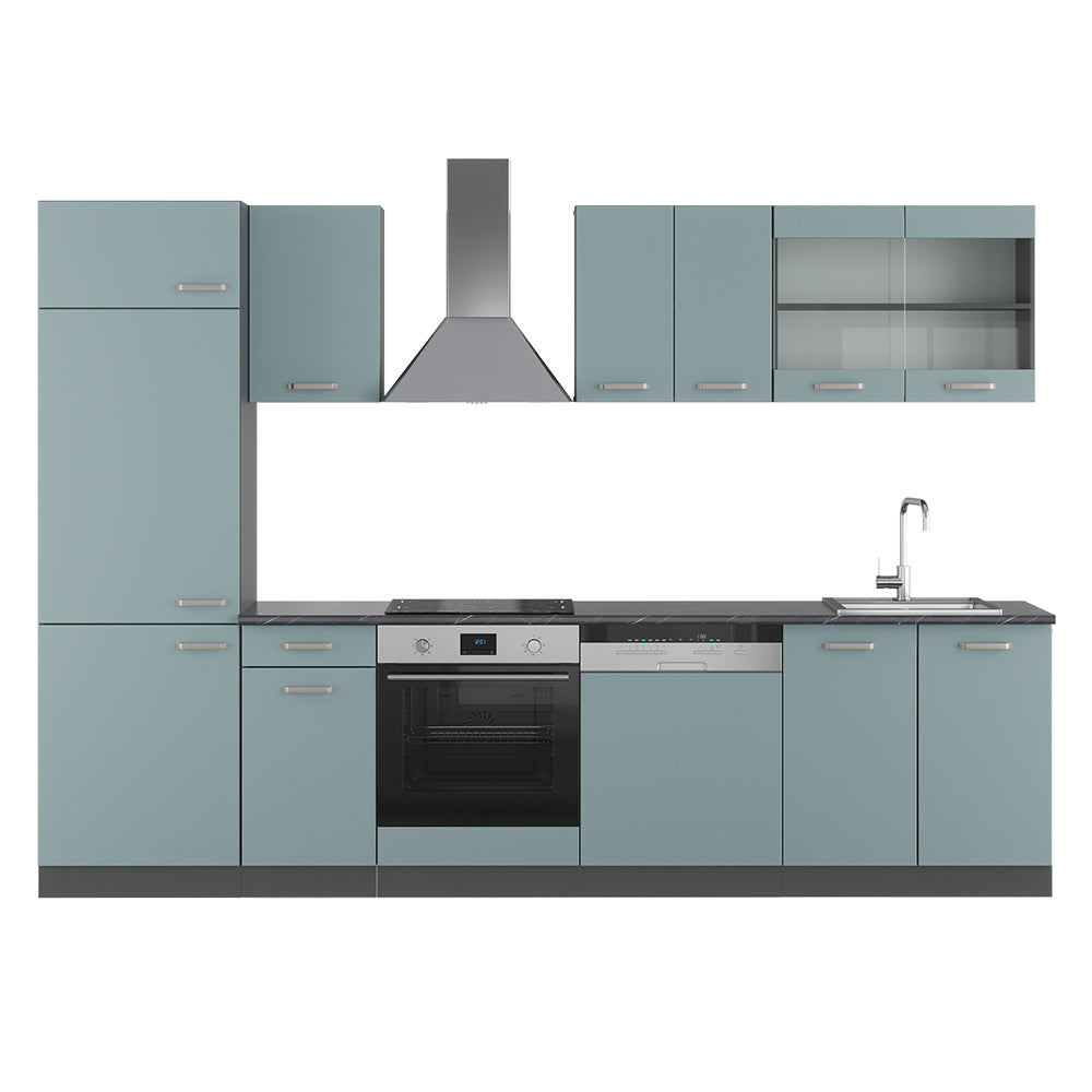 Vicco Cucina componibile Blu-grigio/antracite 300 cm , PL Antracite