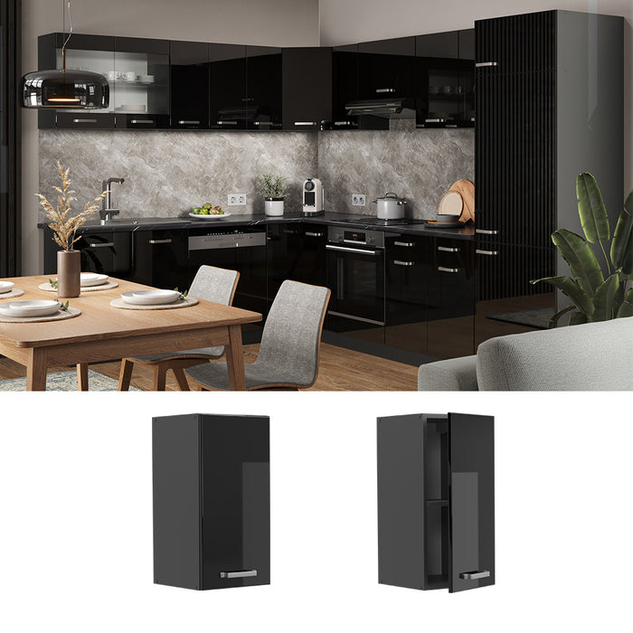 Vicco Pensile da cucina Nero lucido 30 cm