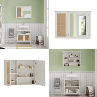 Vicco Specchio contenitore bagno Bianco 68 x 49 cm con 2 porte