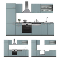 Vicco Cucina componibile Blu-grigio/antracite 300 cm , PL Antracite