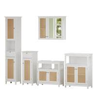 Vicco Set di mobili da bagno Bianco 5 parti, con armadio alto